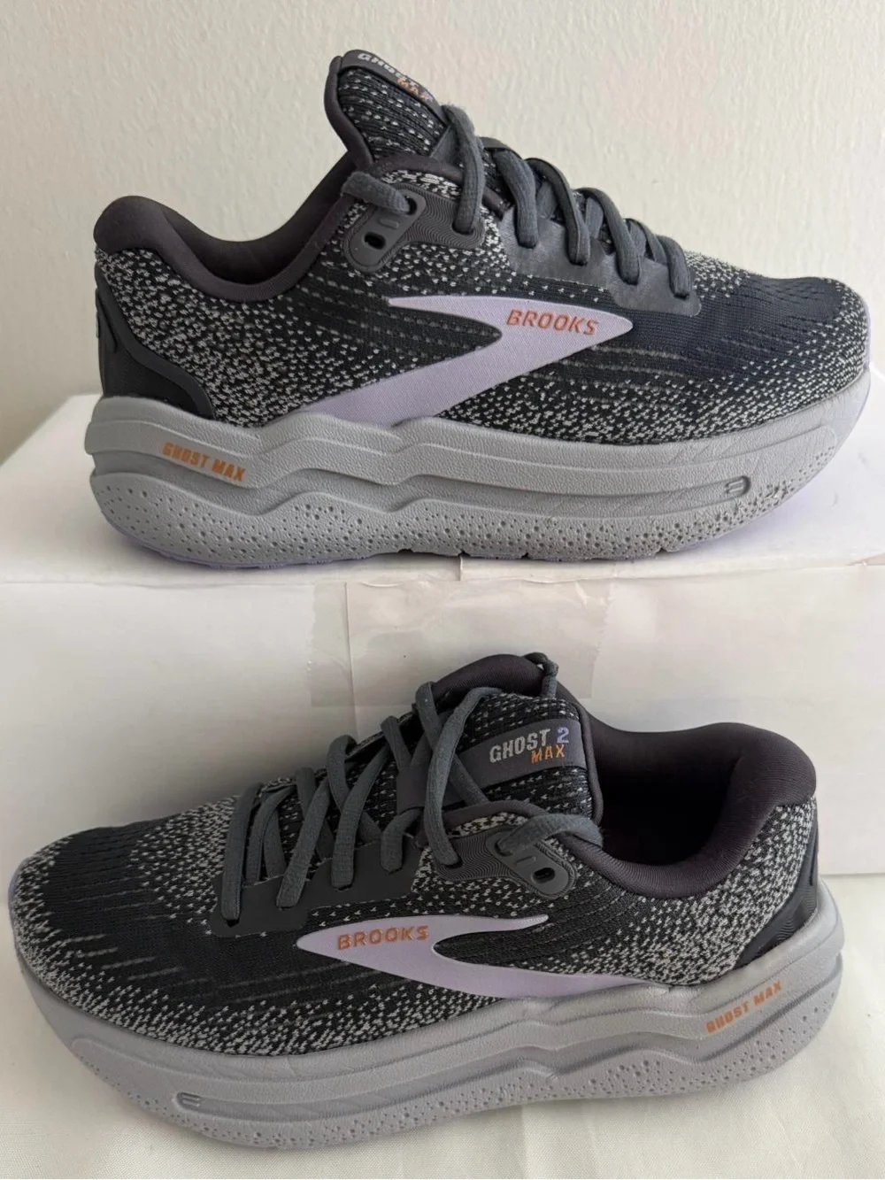 Brooks Ghost Max 2 Shoes Womens 6 D /Wide Gray Athletic Running Gym Sneakers